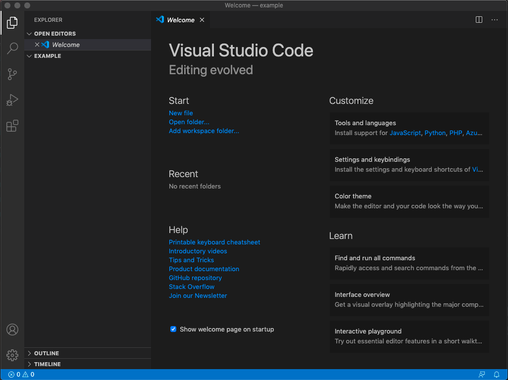 空白的 vscode